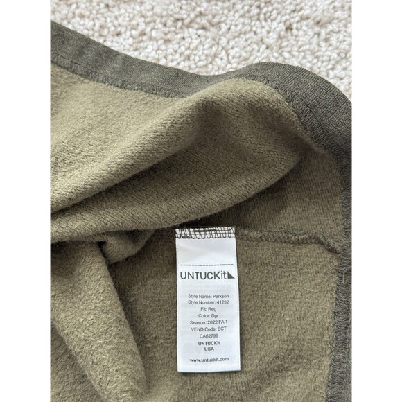 UNTUCKIT Men’s Parkson Snap Buttons Fleece Pullover Henley Green Sz L Layering - Picture 7 of 10